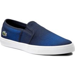 Tenisówki LACOSTE - Gazon 117 2 Caw 7-33CAW1050NV1 Nvy/Blu. Niebieskie półbuty damskie Lacoste, bez wzorów, z gumy, bez zapięcia. W wyprzedaży za 199,00 zł.