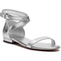 Sandały LAUREN RALPH LAUREN - Davison 802729699002 Silver. Szare klapki damskie marki Lauren Ralph Lauren, bez wzorów, ze skóry ekologicznej, bez obcasa, na obcasie. Za 439,00 zł.