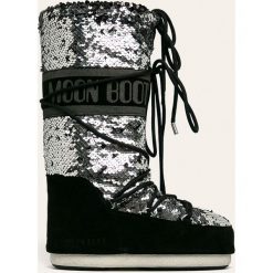 Moon Boot - Śniegowce Classic Disco. Fioletowe śniegowce damskie Moon Boot, ze skóry, na sznurówki. W wyprzedaży za 899,90 zł.