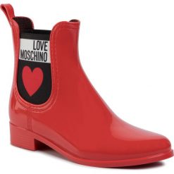 Kalosze LOVE MOSCHINO - JA21013G1AIS0500 Rosso. Czerwone kalosze damskie Love Moschino, bez wzorów, z tworzywa sztucznego. Za 489,00 zł.