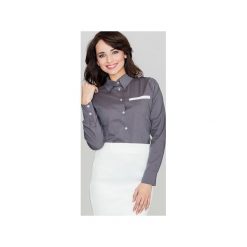 Koszula K033 Szary. Szare koszule damskie Lenitif, s. Za 89,00 zł.