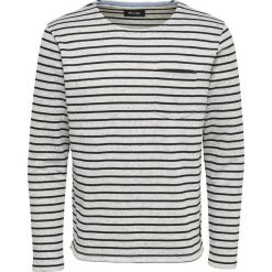 Bluza ONSPALLY z nadrukiem w paski. Niebieskie bluzy męskie rozpinane marki Only & Sons, m, z nadrukiem, z dzianiny, z długim rękawem, długie. Za 83,12 zł.