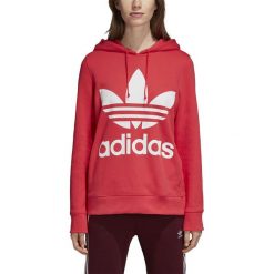 DAMSKA BLUZA TREFOIL HOODIE (38). Żółte bluzy damskie Adidas, s, bez wzorów, z bawełny, bez rękawów, z kapturem. W wyprzedaży za 229,99 zł.