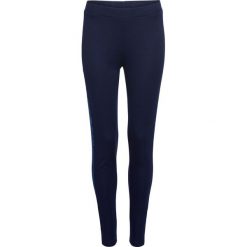 Legginsy z aksamitną wstawką bonprix ciemnoniebieski. Niebieskie legginsy bonprix. Za 79,99 zł.