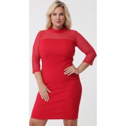Czerwona Sukienka Nanette. Czerwone sukienki damskie Born2be, na co dzień, xl, bez wzorów, z dzianiny, wizytowe, ze stójką, bez rękawów, midi, proste. Za 69,99 zł.