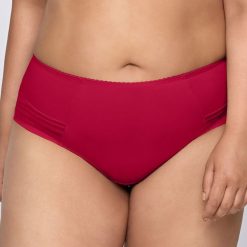 Figi klasyczne Caprice Red wysokie. Czerwone majtki damskie marki Gaia, bez wzorów, z bawełny. Za 47,99 zł.