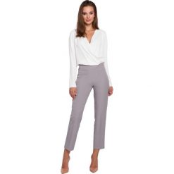 Szare Nowoczesne Spodnie Cygaretki na Gumie. Szare spodnie męskie MAKEOVER, s, bez wzorów, z elastanu. Za 138,90 zł.