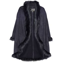 Poncho ze sztucznej skóry bonprix szary. Szare żakiety damskie bonprix, m, bez wzorów, ze skóry. Za 279,99 zł.