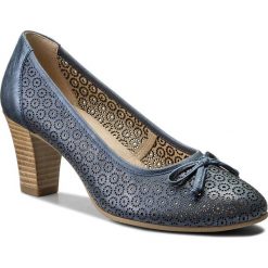 Półbuty CAPRICE - 9-22505-20 Navy Metallic 890. Niebieskie creepersy damskie Caprice, ze skóry ekologicznej, eleganckie, na obcasie. W wyprzedaży za 219,00 zł.