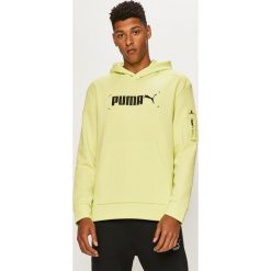 Puma - Bluza. Żółte bluzy męskie Puma, s, z nadrukiem, z bawełny, z okrągłym kołnierzem, bez rękawów, z kapturem. Za 289,90 zł.