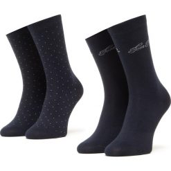 Zestaw 2 par wysokich skarpet damskich TOM TAILOR - 97151 Dark Navy 545. Niebieskie skarpetki damskie Tom Tailor, bez wzorów, z elastanu. Za 39,00 zł.