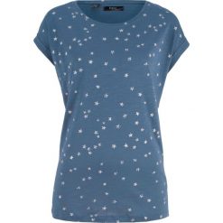 Shirt bawełniany "boxy", krótki rękaw bonprix indygo z nadrukiem. Niebieskie koszulki damskie bonprix, z nadrukiem, z bawełny, bez kołnierzyka, z krótkim rękawem. Za 34,99 zł.