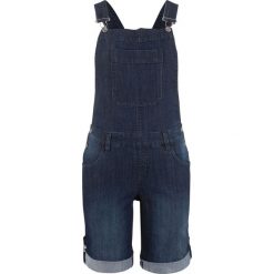 Krótkie ogrodniczki dżinsowe bonprix ciemnoniebieski. Niebieskie jeansy damskie bonprix, z jeansu. Za 109,99 zł.