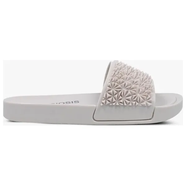 Symbiosis Naomi Klapki buty damskie, szary, rozmiar 6. Szare klapki damskie Symbiosis, w paski, z gumy, bez obcasa. W wyprzedaży za 33,99 zł.
