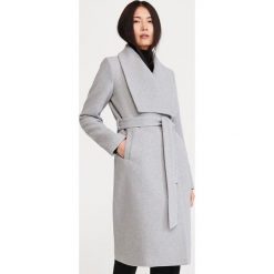 Płaszcz z wełną - Jasny szary. Szare płaszcze damskie Reserved, xl, bez wzorów, z wełny. Za 299,99 zł.