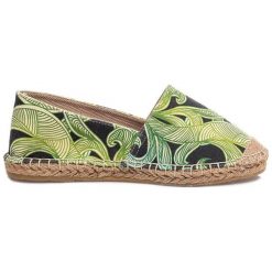 Tomsy damskie: Espadryle w kolorze zielono-czarnym ze wzorem