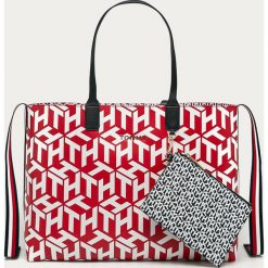 Tommy Hilfiger - Torebka. Czerwone torby damskie na zakupy TOMMY HILFIGER, w paski, ze skóry ekologicznej, na ramię, duże, bez dodatków. Za 649,90 zł.