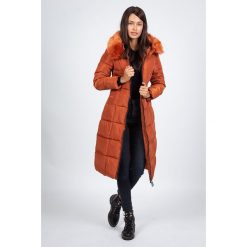 Płaszcz przejściowy w kolorze pomarańczowym. Pomarańczowe kurtki damskie Snowie Collection, na zimę, m, bez wzorów, długie, bez kaptura. W wyprzedaży za 219,95 zł.