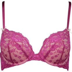 Biustonosz push-up "Cirella" w kolorze różowo-cielistym. Różowe biustonosze Lascana & Co., w koronkowe wzory, z koronki. W wyprzedaży za 59,95 zł.