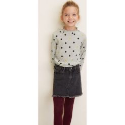 Mango Kids - Top dziecięcy Topi 110-164 cm. Szare bluzki dziewczęce marki Mango Kids, bez wzorów, z bawełny, bez kołnierzyka, z krótkim rękawem, krótkie, bez kaptura. W wyprzedaży za 35,90 zł.