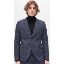 Marynarka garniturowa w kratę slim fit - Granatowy. Niebieskie marynarki garniturowe męskie Reserved, bez wzorów. Za 349,99 zł.