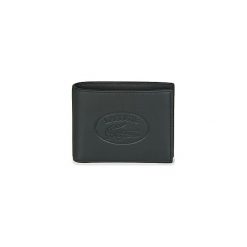 Portfele Lacoste L 12 12 CUIR CASUAL BILLFOLD. Czarne portfele męskie marki Lacoste, bez wzorów. Za 263,20 zł.