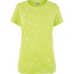 Lekki shirt bawełniany, krótki rękaw bonprix zieleń łąki z nadrukiem. Zielone koszulki damskie marki bonprix, z nadrukiem, z bawełny, bez kołnierzyka, z krótkim rękawem. Za 34,99 zł.