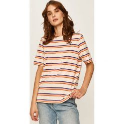 Pepe Jeans - T-shirt Fabiana. Białe bluzki damskie Pepe Jeans, s, bez wzorów, z bawełny, casualowe, z okrągłym kołnierzem. W wyprzedaży za 129,90 zł.