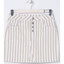 Spódnica mini w pionowe paski - Beżowy. Brązowe spódniczki damskie Sinsay, w paski, mini. Za 59,99 zł.