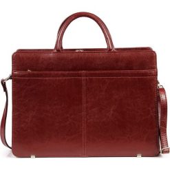 Polska skórzana aktówka damska wiśniowa G9 - wiśniowy. Czerwone aktówki damskie ze skóry, eleganckie. Za 399,99 zł.