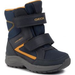 Śniegowce GEOX - J Kuray B Abx A J94AHA 0MEFU C0657 M Navy/Yellow. Niebieskie śniegowce chłopięce Geox, bez zapięcia. W wyprzedaży za 219,00 zł.
