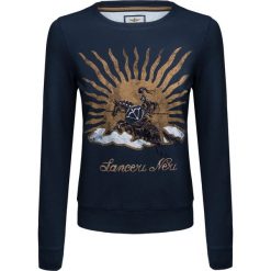 Bluza AERONAUTICA MILITARE Granatowy. Niebieskie bluzy damskie marki Aeronautica Militare, z nadrukiem, z dzianiny, bez rękawów, bez kaptura. W wyprzedaży za 329,00 zł.