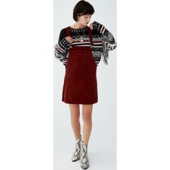 Sztruksowa sukienka ogrodniczka basic. Szare sukienki damskie marki Pull&Bear, z jeansu. Za 89,90 zł.