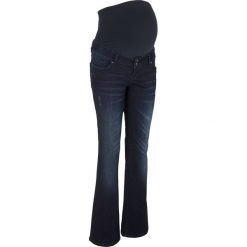 Dżinsy ciążowe BOOTCUT bonprix ciemnoniebieski. Niebieskie jeansy damskie bootcut bonprix, moda ciążowa. Za 139,99 zł.