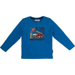 Koszulka "Vehicles" w kolorze niebieskim. Niebieskie t-shirty chłopięce Salt and Pepper, z nadrukiem, z bawełny, z długim rękawem. W wyprzedaży za 29,95 zł.