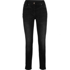 Dżinsy SKINNY 7/8 z zamkami bonprix czarny "stone". Czarne jeansy damskie bonprix. Za 79,99 zł.