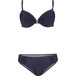 Bikini na fiszbinach (2 części) bonprix ciemnoniebieski. Niebieskie stroje kąpielowe damskie bonprix, bez wzorów. Za 99,99 zł.