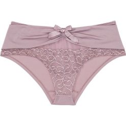 Figi "panty" bonprix różowobrązowy. Różowe majtki damskie bonprix, w koronkowe wzory. Za 16,99 zł.