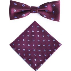 Mucha z poszetką MUA0001323. Czerwone muszki męskie Giacomo Conti, w kwiaty, z mikrofibry, eleganckie. Za 69,00 zł.