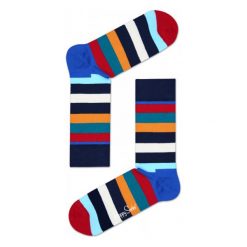 Skarpety Happy Socks Stripes (SA01-605). Szare skarpetki męskie Happy Socks, z bawełny. Za 29,99 zł.