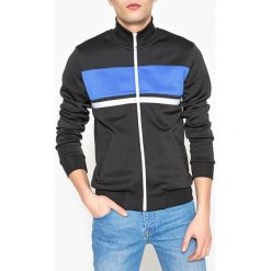 Bluza zapinana na zamek, stójka, pas innego koloru. Czarne bluzy męskie rozpinane marki La Redoute Collections, l, z elastanu, z długim rękawem, długie, z kapturem. Za 141,08 zł.