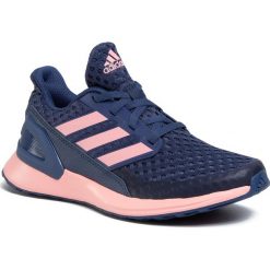 Buty adidas - RapidaRun J EF9243 Tech Indigo/Glow Pink/Cloud White. Niebieskie buty sportowe damskie Adidas, bez wzorów, ze skóry ekologicznej, sportowe, do biegania. W wyprzedaży za 159,00 zł.