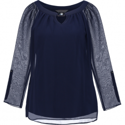 Bluzki asymetryczne: Dorothy Perkins Tall NAVY TRIM BLOUSE Bluzka navy