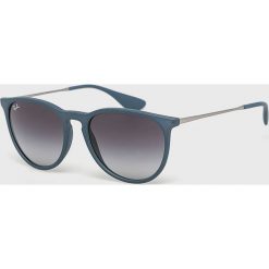 Ray-Ban - Okulary Erika. Niebieskie okulary przeciwsłoneczne męskie Ray-Ban, z materiału, okrągłe. W wyprzedaży za 599,90 zł.