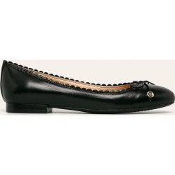 Lauren Ralph Lauren - Baleriny skórzane. Czarne baleriny damskie Lauren Ralph Lauren, bez wzorów, ze skóry, bez obcasa, na obcasie. Za 429,90 zł.