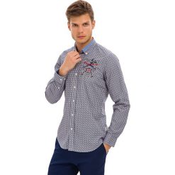 Koszula ze wzorem. Koszule męskie GALVANNI, m, z nadrukiem, z bawełny, button down, bez rękawów. W wyprzedaży za 159,95 zł.