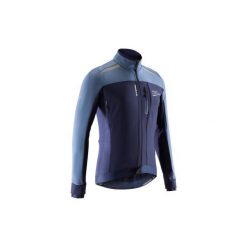 Kurtka na rower szosowy ROADCYCLING 500 męska. Niebieskie kurtki męskie marki B'TWIN, xl, bez wzorów, z elastanu, bez kaptura. Za 199,99 zł.