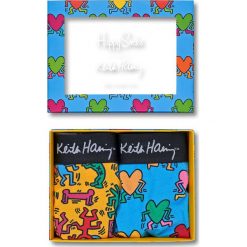 Happy Socks - Bokserki Keith Haring Trunk. Niebieskie bokserki męskie marki Happy Socks, z elastanu. W wyprzedaży za 139,90 zł.