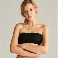 Koronkowy biustonosz bandeau 2 pack - Czarny. Czarne biustonosze Reserved, bez wzorów, z koronki. Za 59,99 zł.