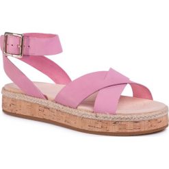 Espadryle CLARKS - Botanic Poppy 261478914 Pink Leather. Różowe espadryle damskie Clarks, bez wzorów, ze skóry, bez obcasa. Za 399,00 zł.